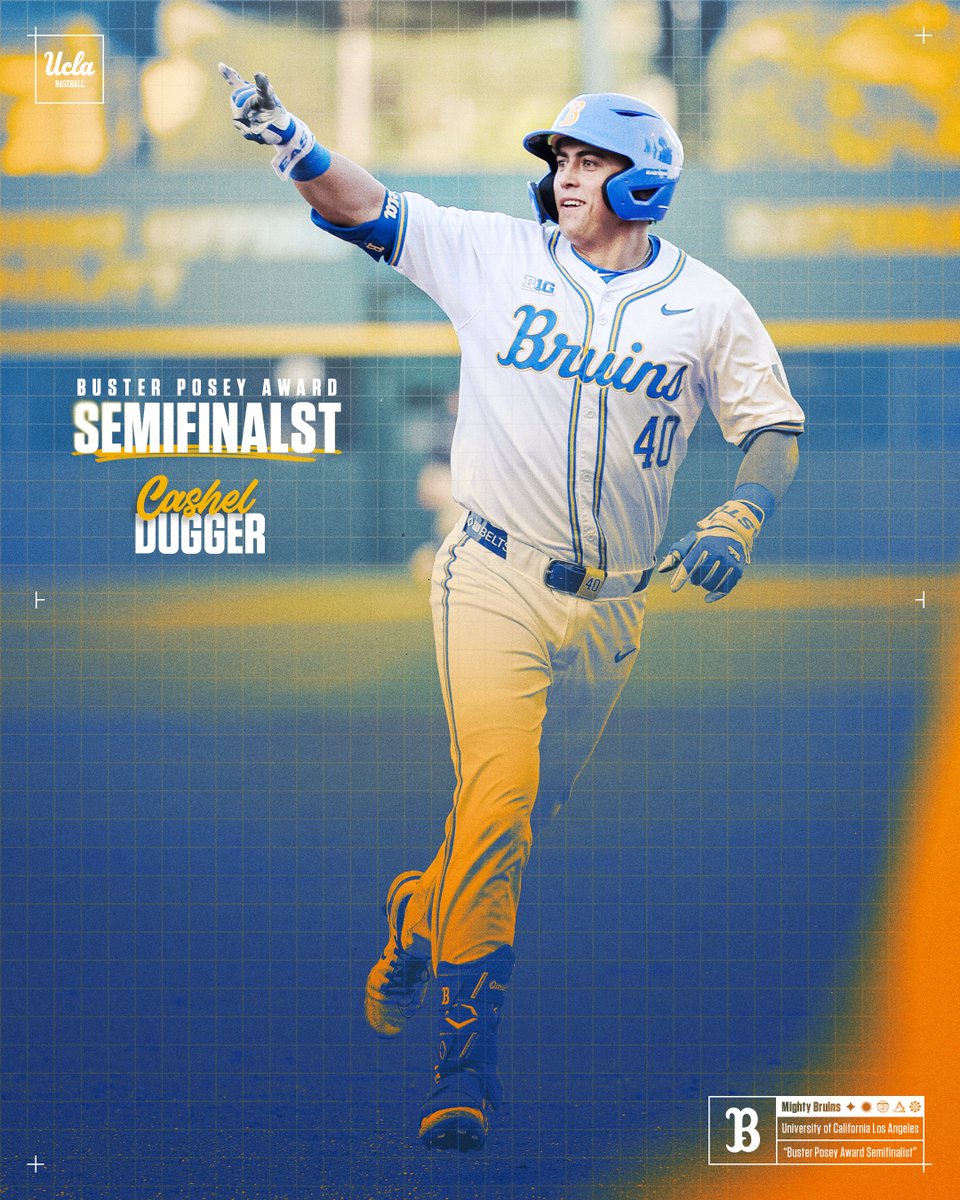 UCLABaseball's tweet photo. Straight 𝐂𝐚𝐬𝐡 💰

Cashel Dugger has been named a Buster Posey Award Semifinalist!

#GoBruins https://t.co/qFDbpYGiTf