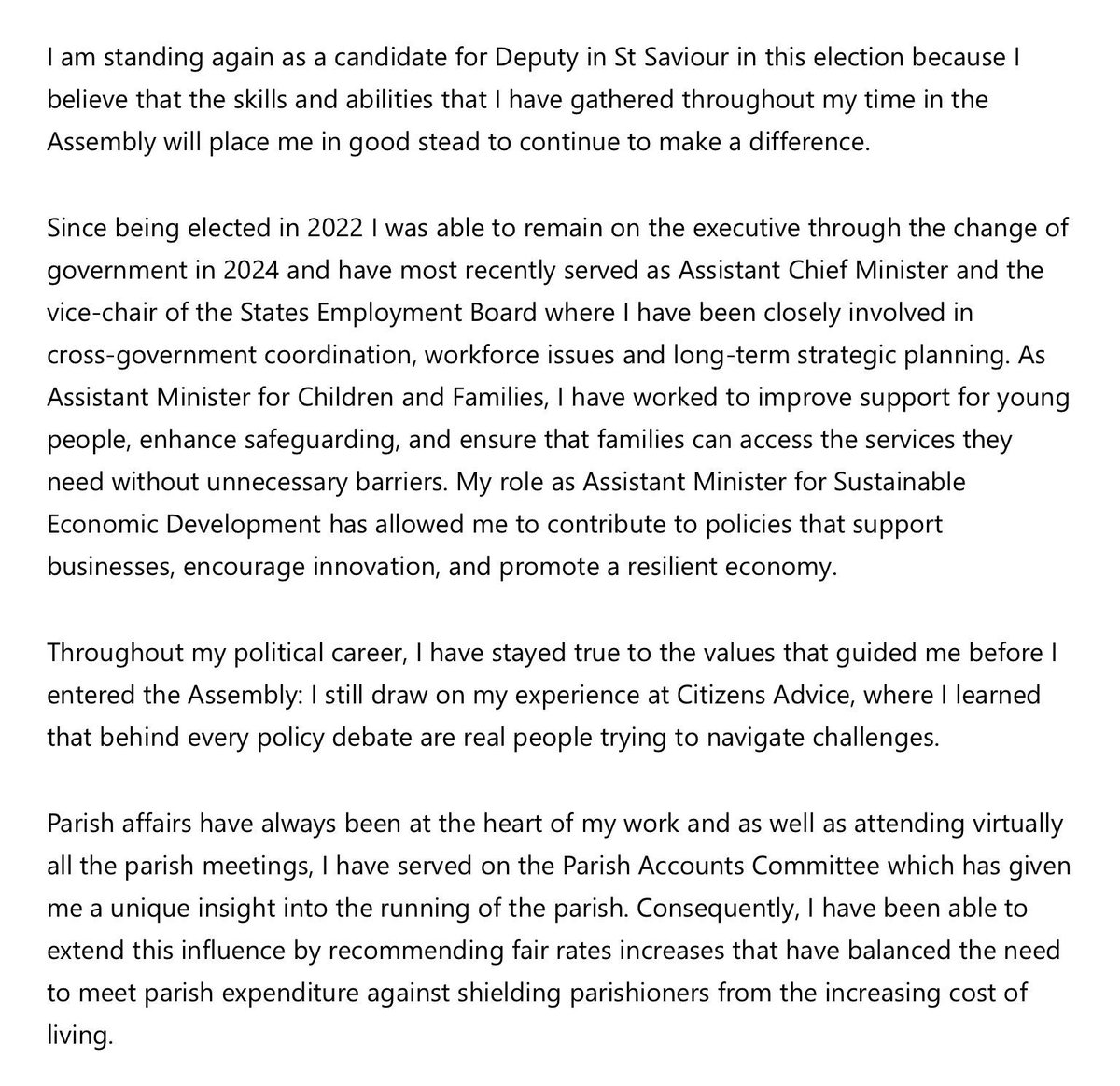 Malcolm Ferey - Deputy of St Saviour tweet media