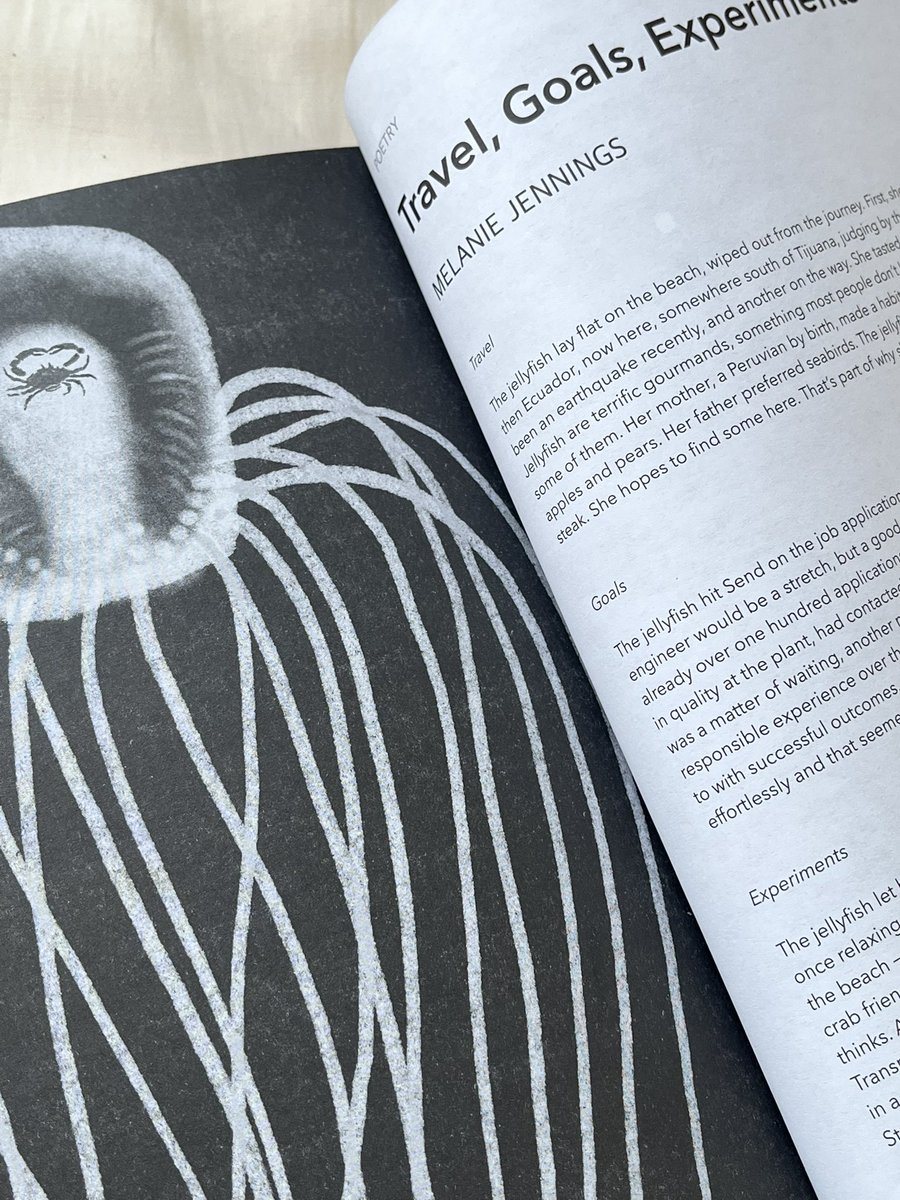bulkfirework's tweet photo. Illustration for @thedrift_mag Issue 7

poetry「Travel, Goals, Experiments Poetry」
MELANIE JENNINGS
Travel The jellyfish lay flat on the beach, wiped out from the journey.

Thanks to John！

#illustration #drawing #sketch #digitalart #poetryillustration https://t.co/utZIcMoToL