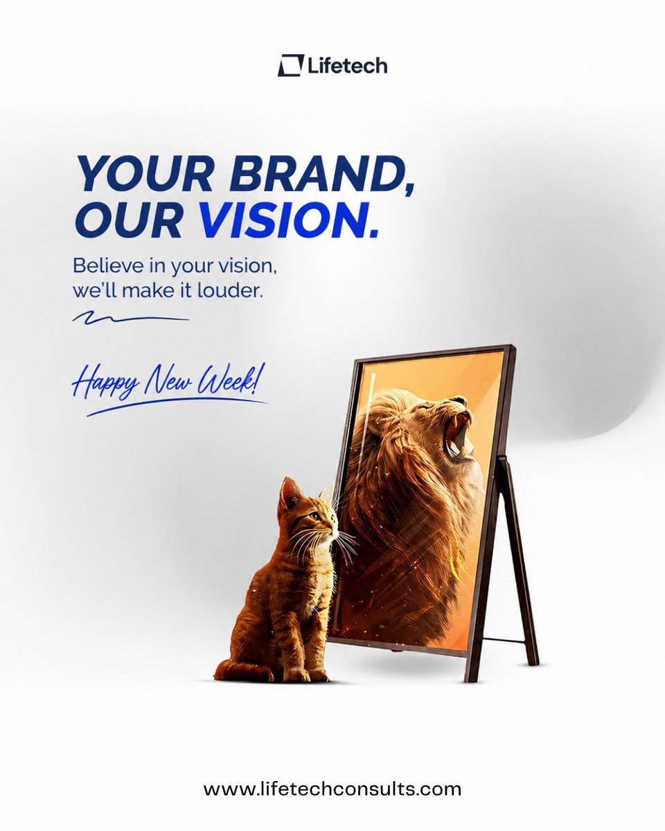 Ltconsults's tweet photo. What is the difference between a cat and a lion?
Vision!
Branding!
Confidence!

This new week, build a brand that roars louder than the competition. 
Your Brand, Our Vision. 👌

#lifetech #branding #tech #newweek #trending https://t.co/mkdVpS9CqW
