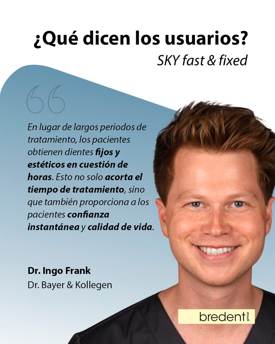 BredentSP's tweet photo. SKY fast &amp; fixed permite tener dientes fijos y estéticos en solo unas horas, sin largas fases de tratamiento. 🦷

Esto no solo aumenta la eficiencia, sino que también devuelve de inmediato la confianza y la calidad de vida a los pacientes. 💛

#bredentmedical #implantología https://t.co/WbWlNxyE92