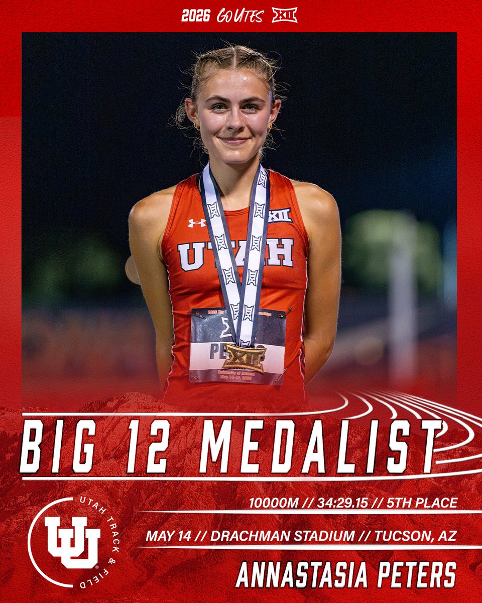 UtahTrackXC's tweet photo. Congrats to all of our Big 12 Medalists from the Big 12 Championships this past weekend! 

#GoUtes | #UtahTFXC https://t.co/foOp4X1u13