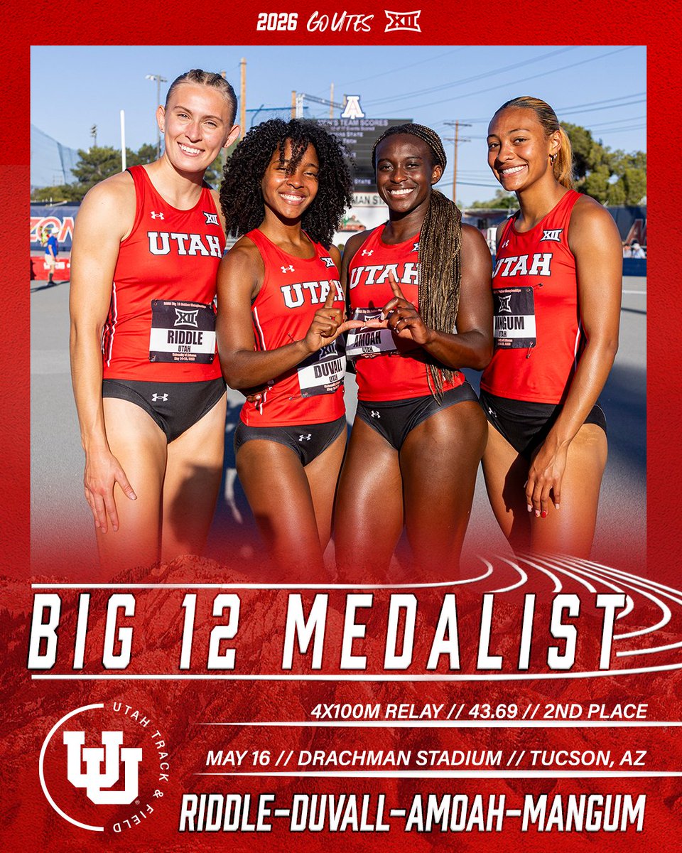 UtahTrackXC's tweet photo. Congrats to all of our Big 12 Medalists from the Big 12 Championships this past weekend! 

#GoUtes | #UtahTFXC https://t.co/foOp4X1u13