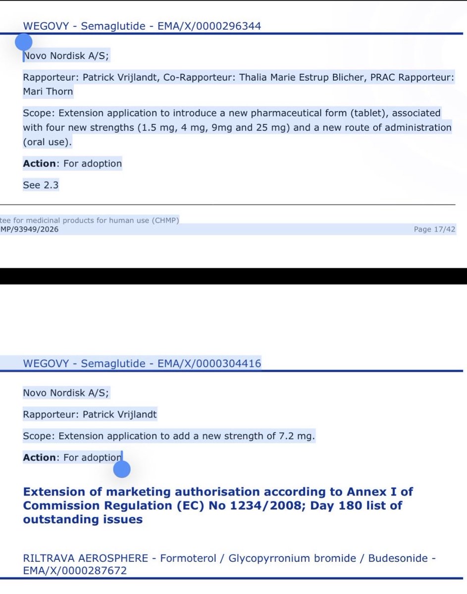 janthecurious1's tweet photo. #novonordisk $nvo 

Novo takes the lead in Europe 🇪🇺 🚀

While the market is focused on Lilly’s US momentum, Novo may be taking back the lead in Europe.

Today’s CHMP agenda is tough reading for $LLY:

• Oral Wegovy: “For adoption”
• Orforglipron: still at Day-120 questions

This is not close.

More and more points to:
• CHMP opinion this week
• EU approval during the summer
• commercial launch potentially already in Aug/Sep

At the same time, Lilly increasingly looks like a 2027 Europe story.

$NVO $LLY #NovoNordisk #EliLilly #GLP1 #Obesity #Biotech #Pharma