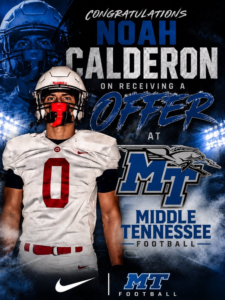 TateFootball's tweet photo. Congratulations to Noah on his D1 offer to Middle Tennessee! https://t.co/VUugsETw5b