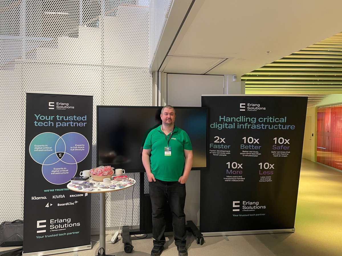 ErlangSolutions's tweet photo. That's a wrap on Code BEAM Lite Stockholm! 🇸🇪

A day of insightful talks, real conversations and a community that never fails to impress. Hosting it at @ericsson's Stockholm offices, as they celebrate 150 years of innovation and as the birthplace of Erlang itself, made it extra memorable. 🌐

A huge thank you to @CodeBEAMio for putting together such a well-crafted event, and to everyone who stopped by to say hello! 👋
