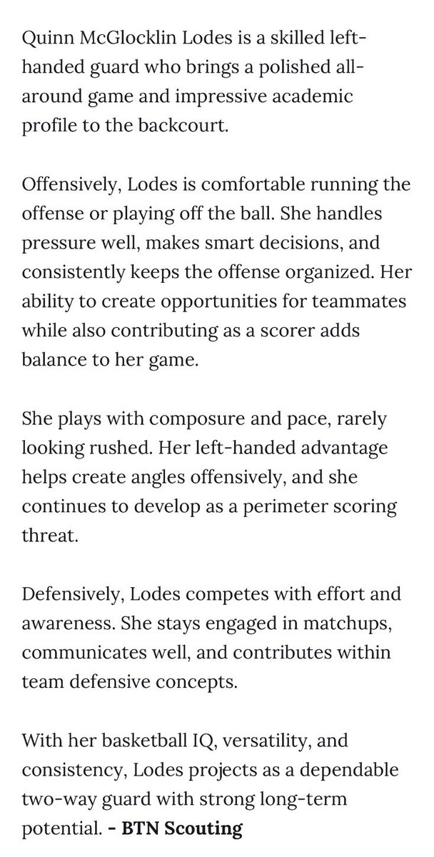 QuinnLodes's tweet photo. Thank you @BTNScouting for this review! @WisconsinLakers @KMGirlsHoops https://t.co/aeicWkiij8