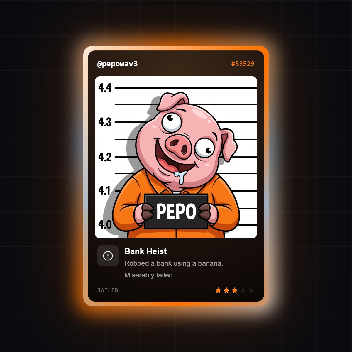 pepowav3's tweet photo. i'm waiting at #53529

@Jaileddotfun launching soon

[ drop your card below👇] https://t.co/u5oECHrey6
