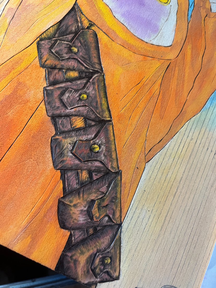 GeekBurning's tweet photo. Here is a close-up view of his Jawa-Utility-Belt! I wanted to start here to get a feel for the style it wants before heading into the main areas. Reminder, I don't recommend ever burning over chemical (color) of any kind unless you have high end protective equipment. https://t.co/VD6xsWcjP7
