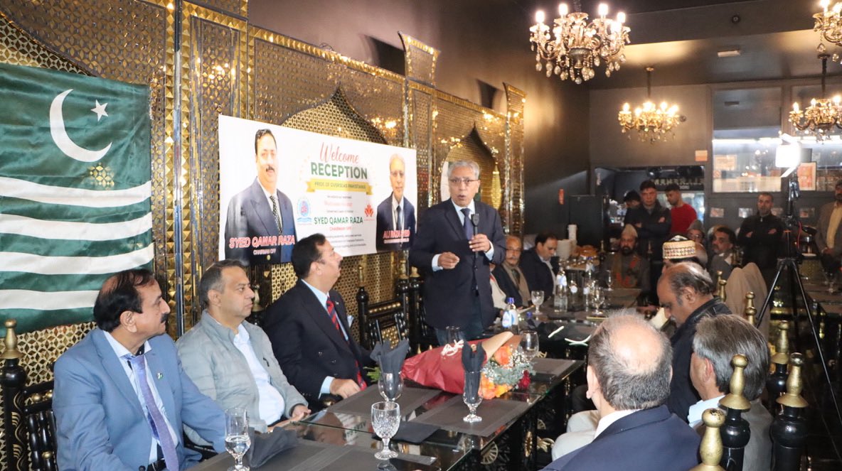 ARSyed1's tweet photo. At community Reception in honour of Syed Qamar Raza organised by KC EU in Brussels. Syed Qamar Raza Chairman OPF is doing a great job to protect and solve the problems of Overseas communities. Excellent Qamar Raza sb stay blessed @PakinBrussels @ForeignOfficePk @SyedQamarRaza2 https://t.co/r0JVjhMrJi