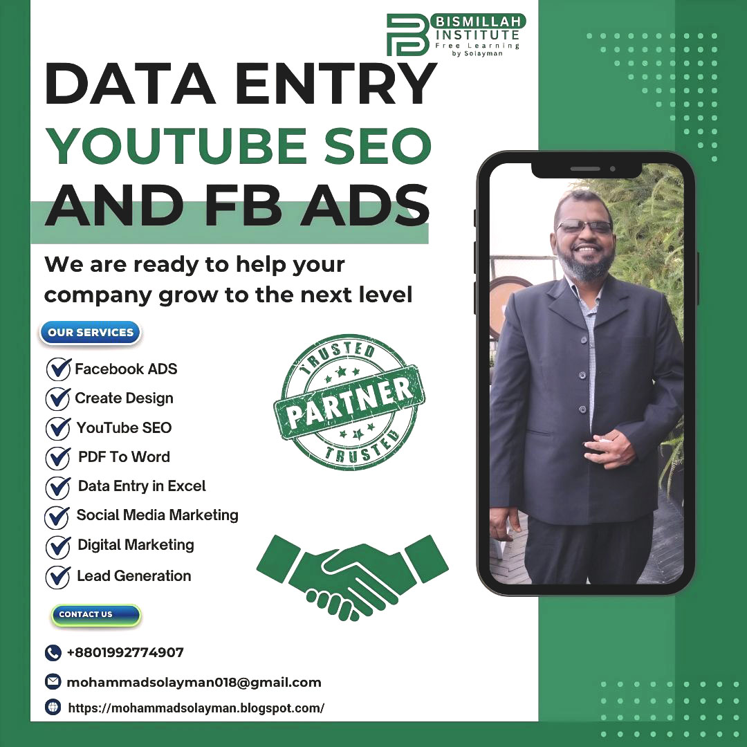 Solayman018's tweet photo. Excellent data entry and effective YouTube SEO services. https://t.co/jpo5jzFonM