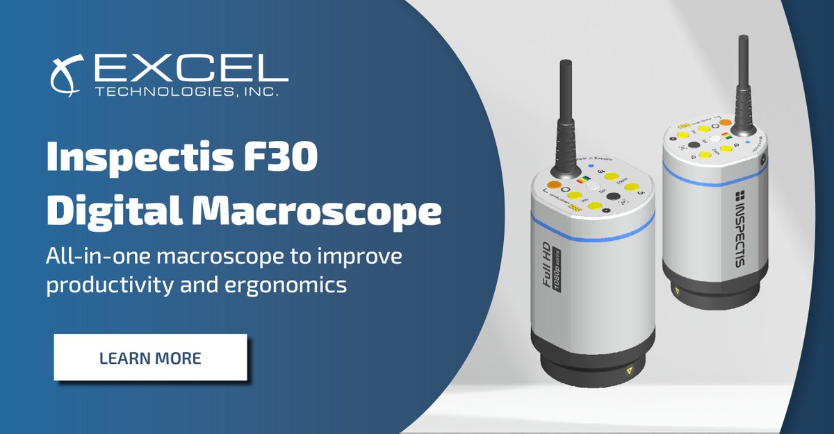 ExcelTechInc's tweet photo. The easiest plug &amp; play #DigitalMacroscope–designed with ergonomics and ease-of-use in mind. Supplied through #Nikon Metrology, the Inspectis F30 achieves accurate and reliable inspections for #metrology, #metallography, and #metallurgy applications. Visit https://t.co/DzfJ5FCW0n https://t.co/Mfd3GlXhMp