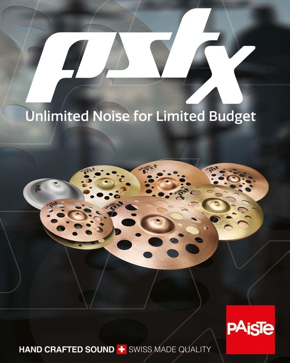 PaisteNation's tweet photo. Unlimited Noise for Limited Budget!
The PST X Series is the perfect addition to your setup. Check it out!
#paiste #cymbals #paistecymbals #drums #fx #pstx https://t.co/aBR4fxOwTy