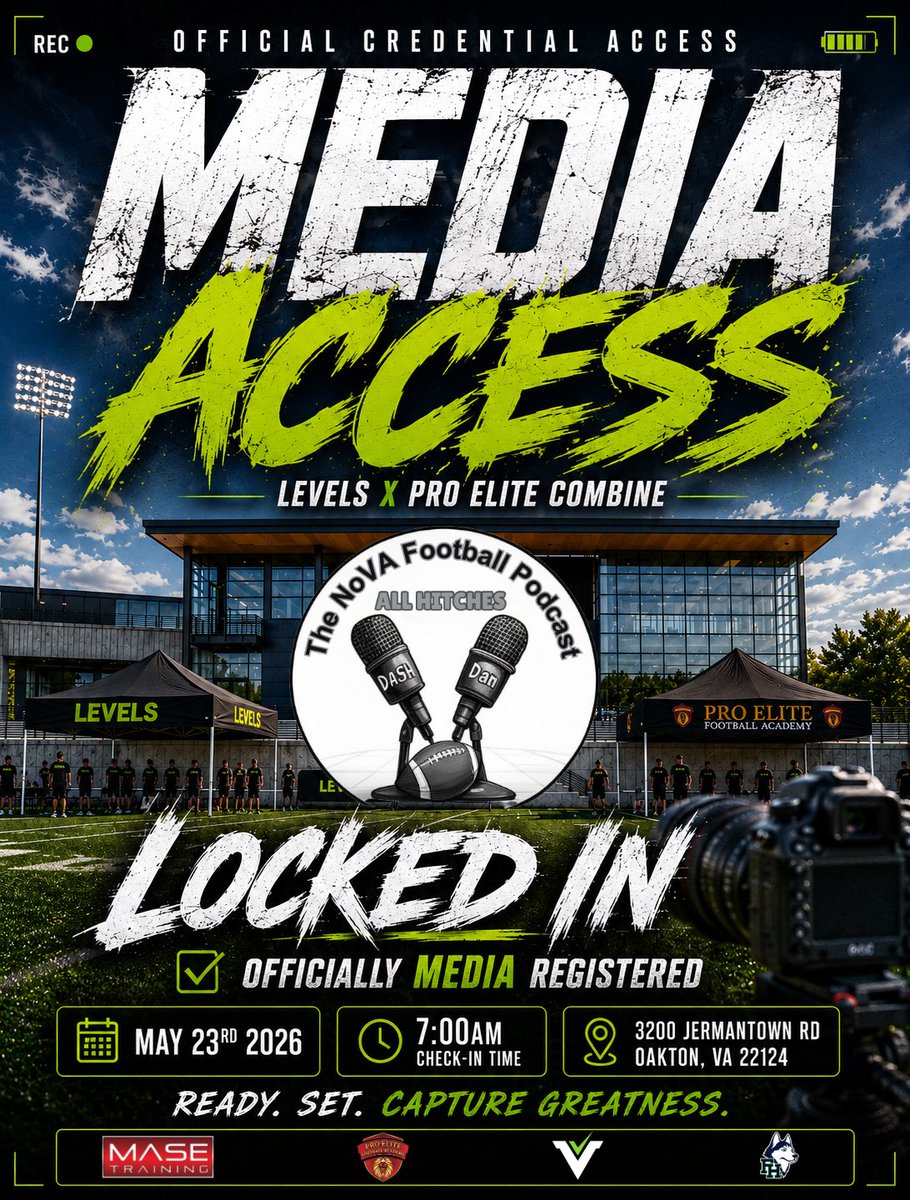 novafootballpod's tweet photo. We will be LIVE for the big @LevelsAppAi & @DarkVisors DMV Elite 100 event this weekend! 

We’ll be set up live doing interviews! Stop by and say hello!!

Listen and Subscribe in the links below! 👇👇👇

YouTube:

https://t.co/zg4KA8n2MB

Apple:

https://t.co/Y6Q5o7FzJg

Spotify:

https://t.co/bC6u7Fnr1V