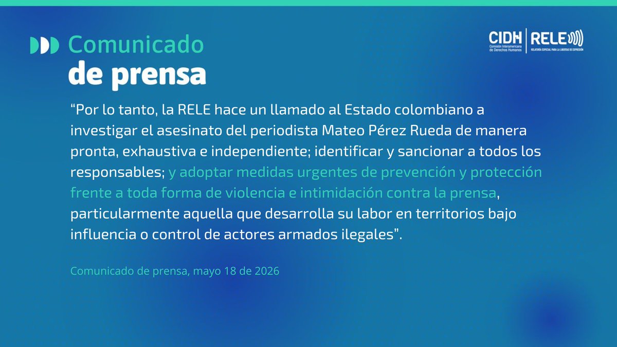 Relatoría Especial p/la Libertad Expresión (CIDH) tweet media