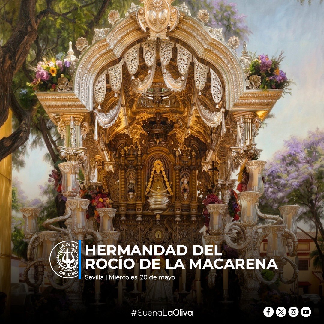OlivaSalteras's tweet photo. 🔵 𝐀𝐜𝐭𝐮𝐚𝐜𝐢𝐨𝐧𝐞𝐬 | Salida de la Hermandad del Rocío de la Macarena 2026. @HRocio_Macarena 

📲 Más información en https://t.co/2BkjxmPSY8

#SuenaLaOliva 
#RocíodelaMacarena
#Glorias2026 https://t.co/bRilbhqaPs