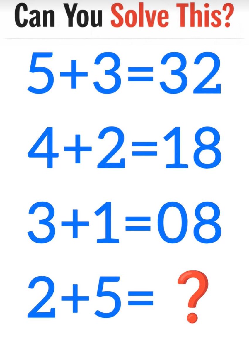 Post by Puzzles on X: 2+5=?