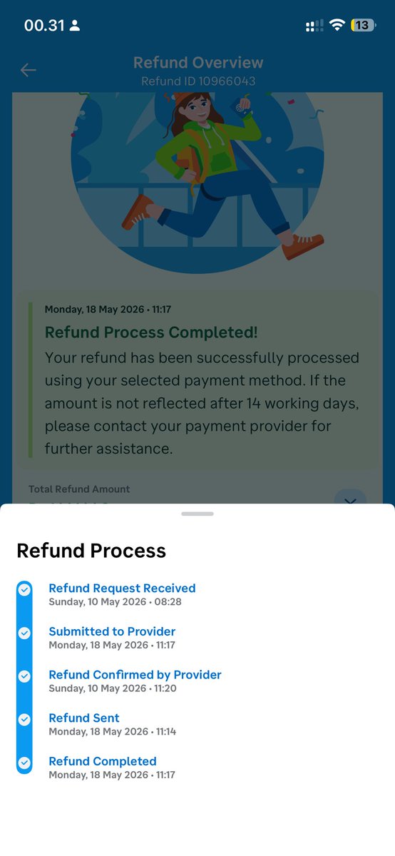 kevgyu's tweet photo. min mau nanya ini status refund completed tapi kenapa saldonya belum masuk ke rekening debit saya? @traveloka https://t.co/NWqbfbpG6k