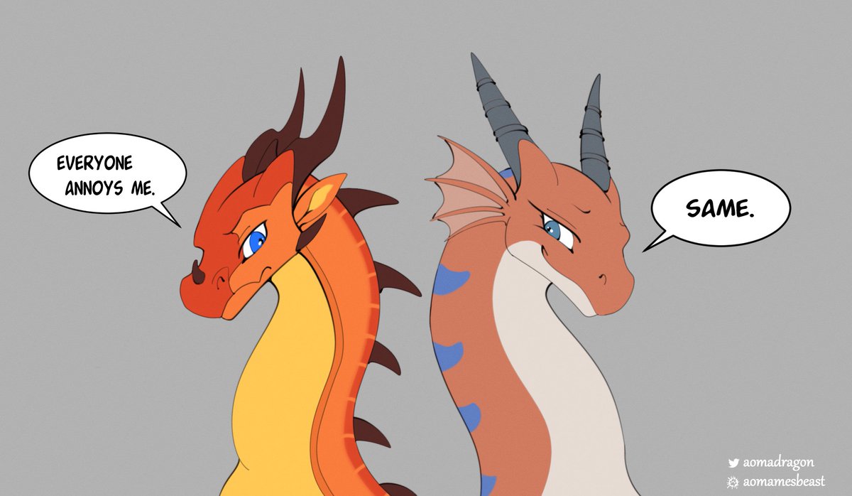 aomadragon's tweet photo. *being annoyed together*
#wingsoffire #awsw #AngelsWithScalyWings https://t.co/EnihKYoc59