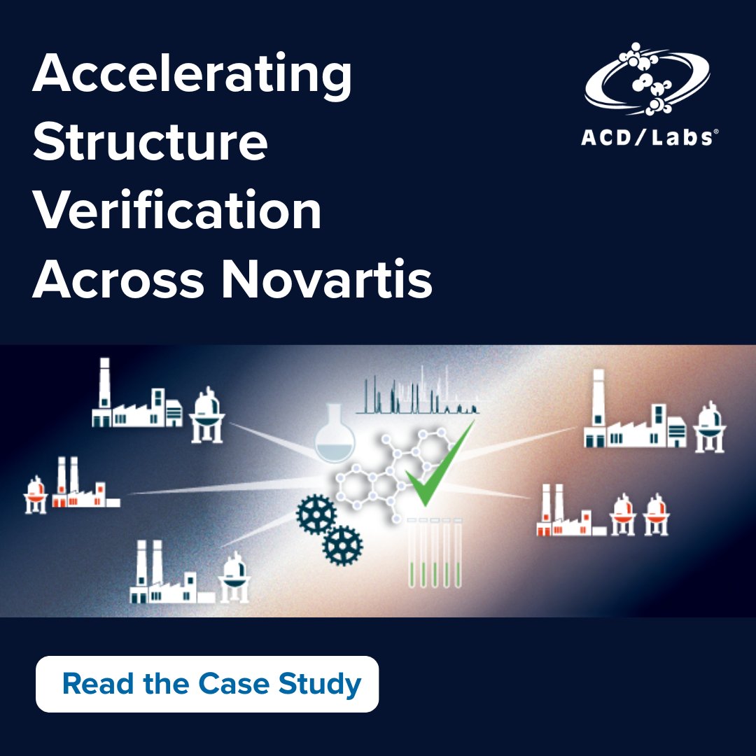 ACDLabs's tweet photo. Less time verifying. More time discovering.

At Novartis, automated structure verification reduced analysis time by up to 90%, helping chemists move faster and focus on higher-value work. 

Read the case study: https://t.co/MnAtgY3Kg3 https://t.co/dY4FUSUCmK