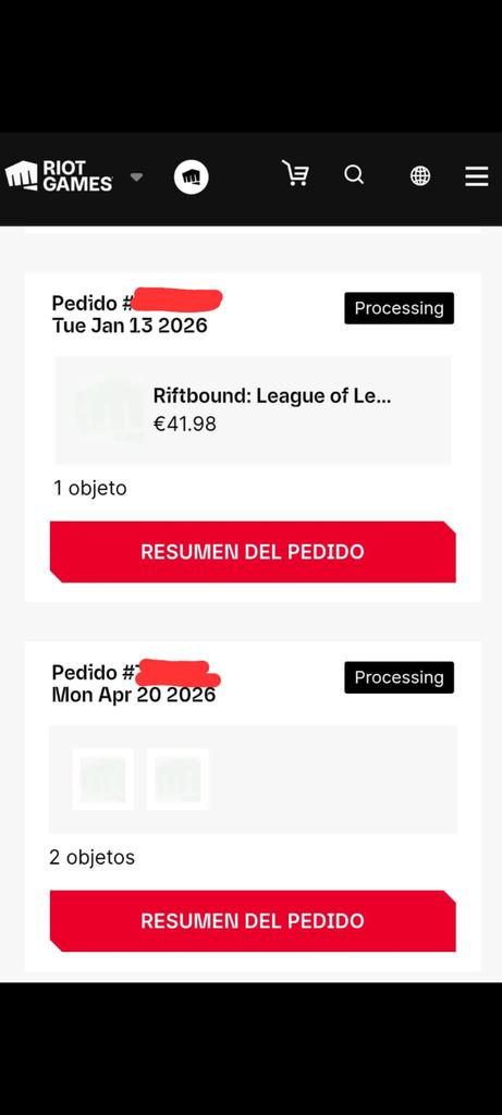 vorimor's tweet photo. @playriftbound Casi 2 semanas del pedido de Unleashed y así sigue. Primero deberíais arreglar la web (le da a resumen del pedido y te vuelve a la página principal de la web) y luego aseguraros de que los pedidos llegan cuando toca antes de poneros a hacer cosas como estas.  Es vergonzoso. https://t.co/bqlYhbnzb5