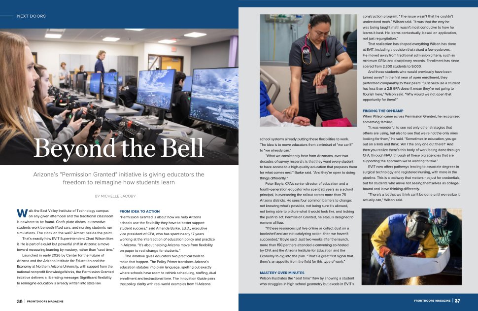 arizonafuture's tweet photo. @frontdoorsmedia's latest issue highlights innovative efforts shaping the future of education across our state — from new approaches to learning and student success to examples of schools rethinking how they prepare young people for a changing world. Explore the issue: https://t.co/5RxTfviUBW