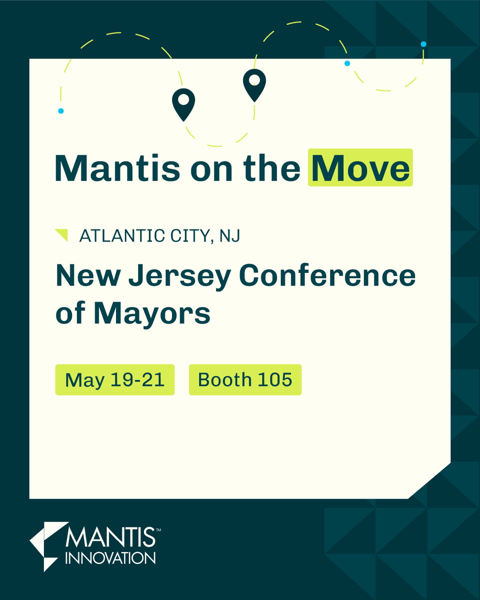 MantisInnov's tweet photo. Mantis Innovation will be at the New Jersey Conference of Mayors from May 19–21 at booth 105.

If you are attending NJCM, stop by to connect with our team member John Smith!

#MantisInnovation #NJCM2026 #EnergyProcurement #MunicipalLeadership #EnergyStrategy https://t.co/RD3wVbQzYe