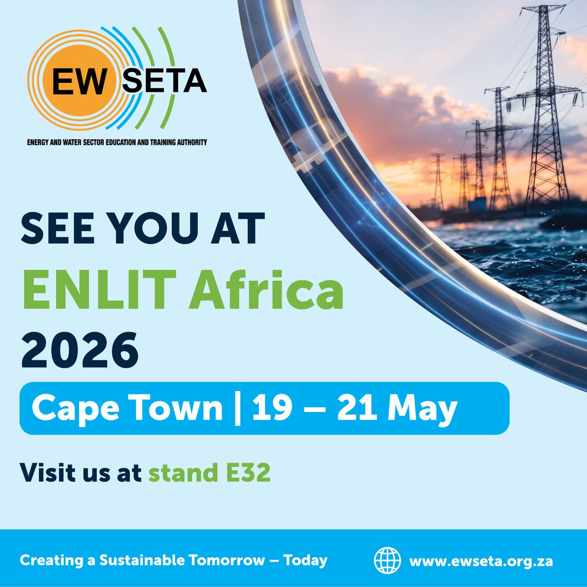 ewseta's tweet photo. Cape Town, we’re ready 

EWSETA will be attending #EnlitAfrica2026 as we join industry conversations shaping Africa’s energy future through innovation, collaboration and future-focused skills.

#EWSETA #EnergyTransition https://t.co/3qTu9vAfgf
