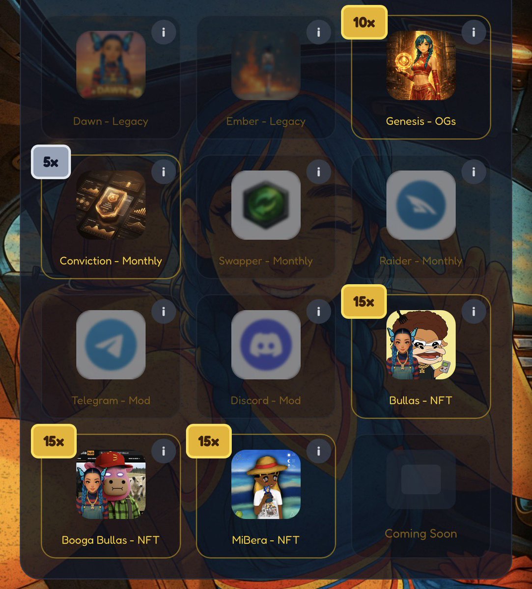 Schmacko04's tweet photo. Welcome, Mibera!

Mibera is now available on @amy_on_bera and can be used as a multiplier!

Hold 2 Mibera → x3
Hold 7 Mibera → x5
Hold 23 Mibera → x15

As always, users need to hold 300+ AMY and connect through the Amy app to earn base points and qualify for multipliers.
This is exactly the kind of thing Amy was built for: giving real communities more reasons to stay active, hold, participate and discover each other.

„NOTHING CAN STOP THIS“

👇👇👇👇👇👇👇👇
https://t.co/ZBoTvYK35u

@amy_on_bera @Bullas_ @BoogaBullas Mibera