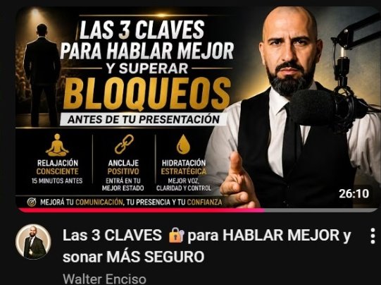 walterencisoco's tweet photo. La mayoría de las personas no se bloquea por falta de conocimiento.

Se bloquea por:
— tensión
— aceleración mental
— mala preparación emocional

Subí un nuevo video sobre las 3 claves para hablar con más claridad y seguridad antes de una presentación.

https://t.co/hf85PWnxYM https://t.co/mtKhKdnX2B