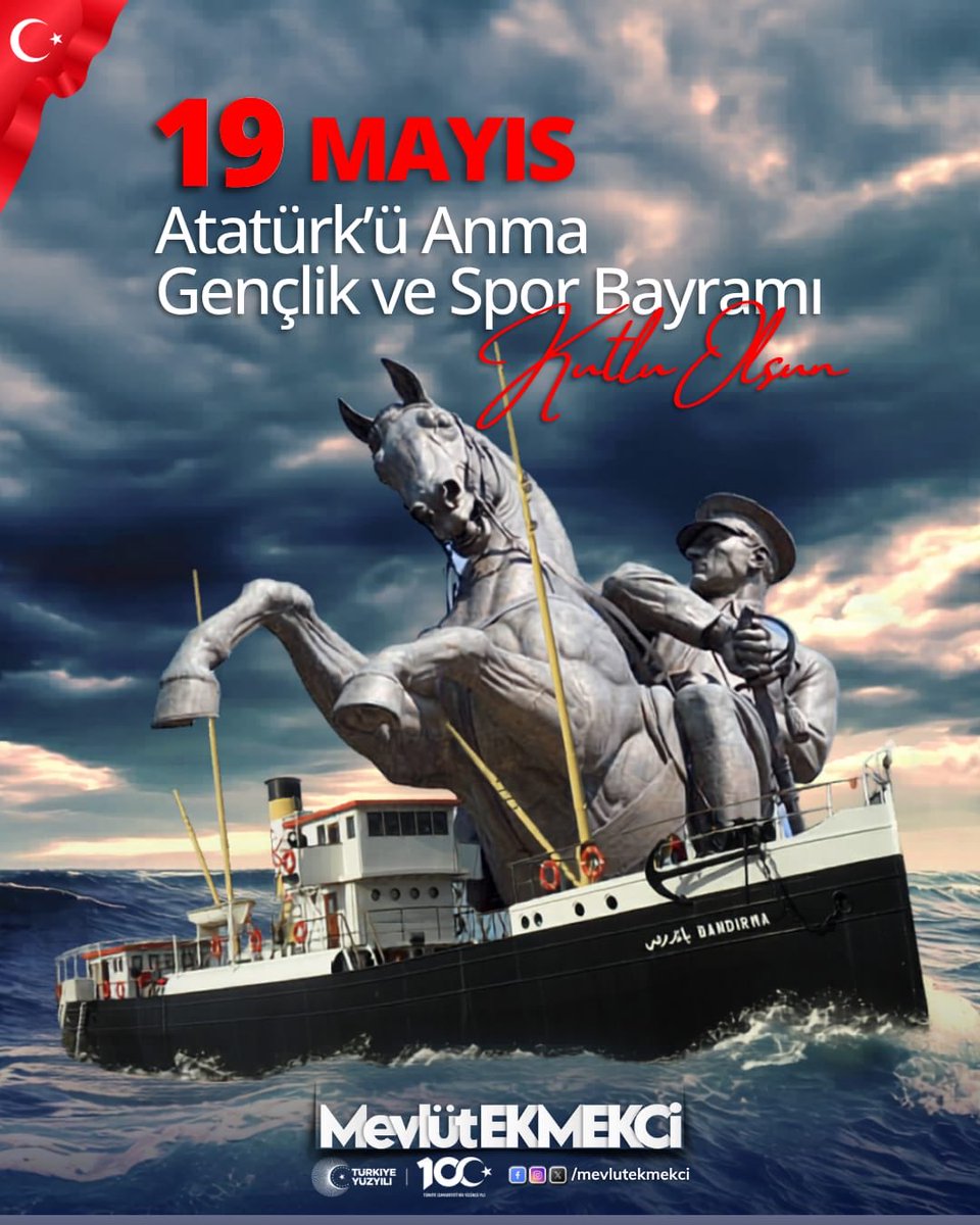 ekm_m's tweet photo. Gazi Mustafa Kemal Atatürk ve tüm milli mücadele kahramanlarımızı rahmet ve minnetle anıyor, 19 Mayıs Atatürk’ü Anma, Gençlik ve Spor Bayramı’nı coşkuyla kutluyorum.🇹🇷 https://t.co/AwLA821bo7