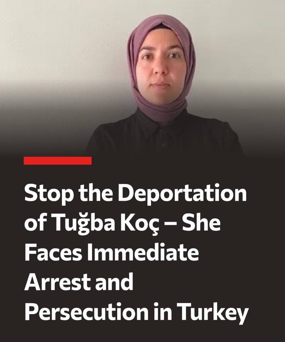 ozguradamm1's tweet photo. 🆘 ACİL! İMZA KAMPANYASI – TUĞBA'YI KURTARALIM!
Arkadaşımız Tuğba Koç, siyasi baskı ve zulüm nedeniyle Türkiye'den kaçmak zorunda kaldı. Gülen hareketiyle bağlantılı olduğu gerekçesiyle gözaltına alındı, sorguya çekildi ve yıllarca fiziksel ve teknik takibe maruz kaldı.
2 yıldır Danimarka'da mülteci kampında yaşıyor. Şimdi ise Danimarka onu Türkiye'ye geri göndermek istiyor.
❌ Türkiye'ye dönerse anında tutuklanacak!
✍️ Lütfen şu anda imzala:
👉 https://t.co/X6xhO3Bqf3
📧 ÖNEMLİ:
İmzaladıktan sonra emailine onay linki gelecek. O linke tıklamazsan imzan geçersiz sayılır! Spam klasörünü de kontrol et!
🙏 Paylaşarak daha fazla kişiye ulaşmasına yardım et. Her imza önemli!
#TuğbayıKurtaralım #SaveTugba #İnsanHakları