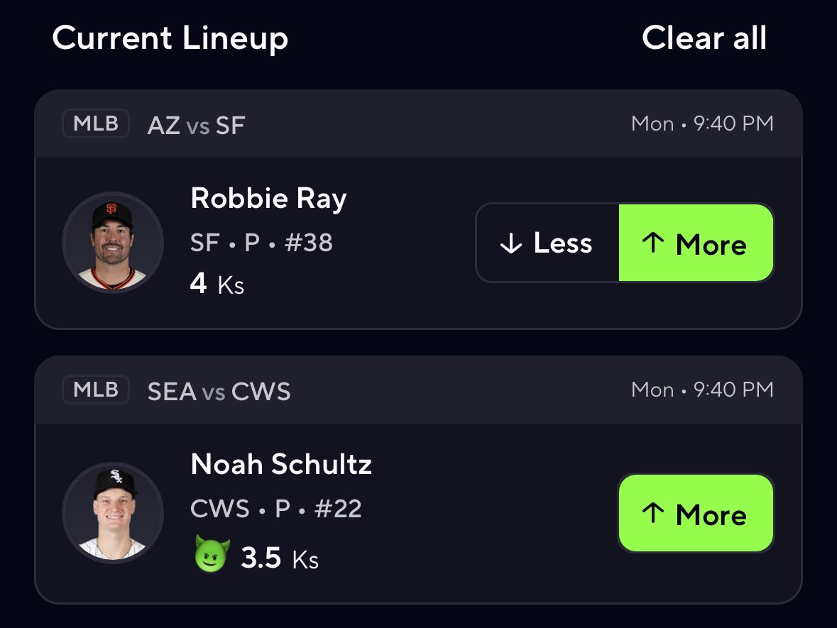 PrizePicksChef's tweet photo. MLB ⚾️ 

Can we cash B2B free plays?! 🤝✅ https://t.co/rJATHheIh7