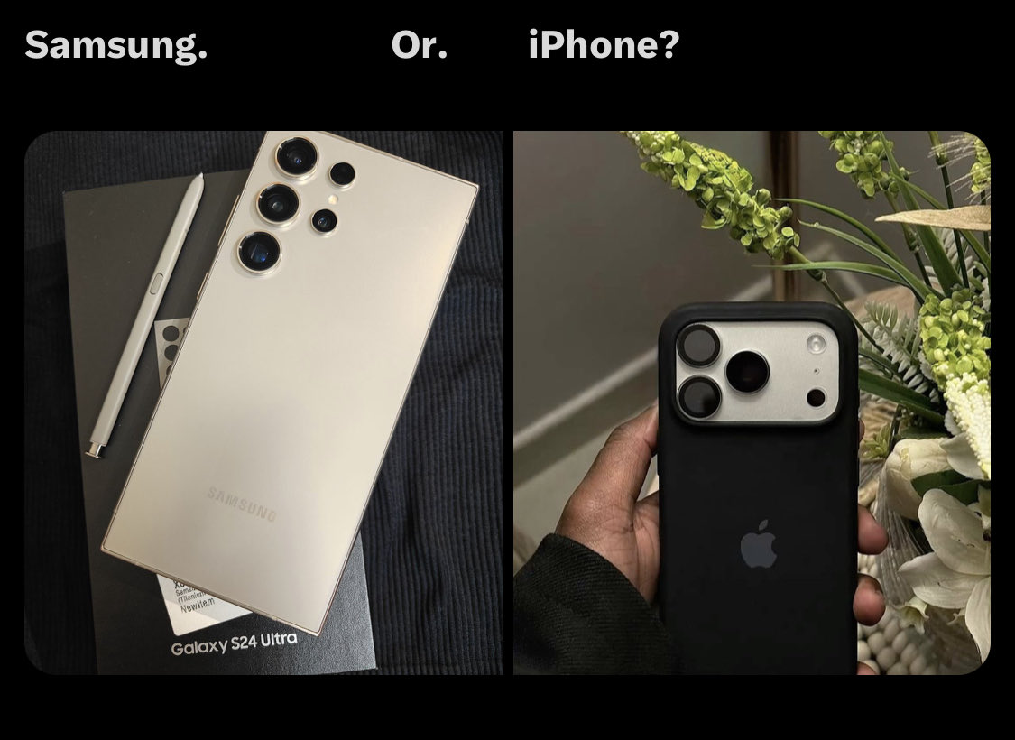 strengg_x's tweet photo. Which phone runs the smoothest? 

Samsung  or  iPhone https://t.co/HWZTKA5YuR