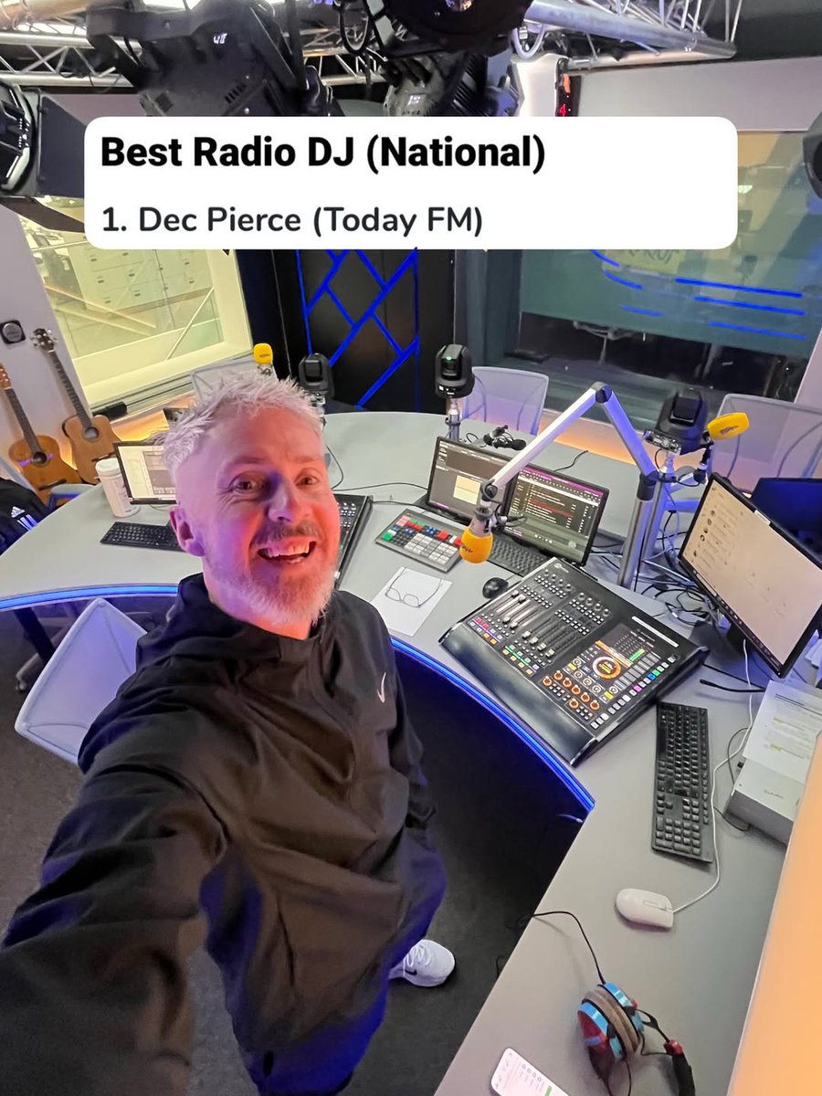 TodayFM's tweet photo. A massive congratulations to our own Dec Pierce, who’s been voted Best National Radio DJ in this year’s Hot Press Readers’ Poll 👏🎶
After 9 incredible years of Block Rockin’ Beats on Today FM, a very well-deserved win for Dec 🙌
Congrats @decpierce!
#DecPierce #BlockRockinBeats #TodayFM