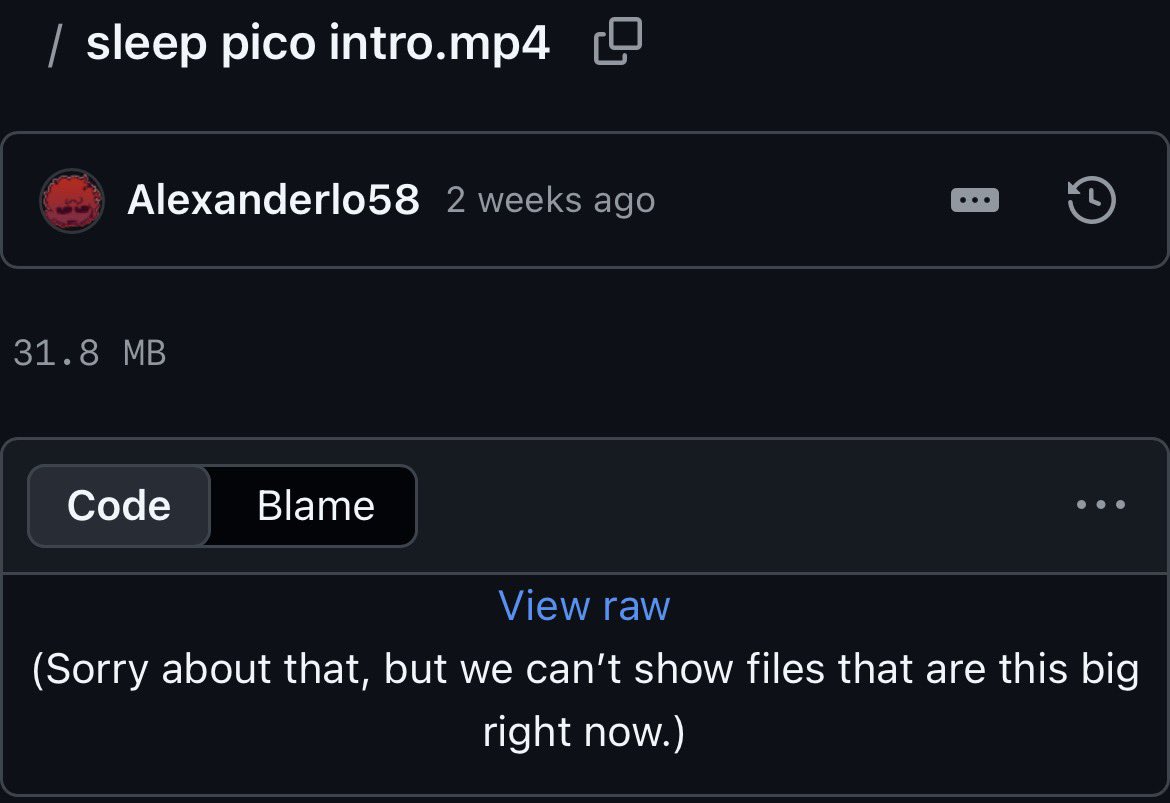 thesecondstudio's tweet photo. fyi this is mainly because its a older cutscene and we havent gone back to make those videos

all the newer stuff like sleep pico's intro and villas midsongs are videos now 🙏 look how much lower the filesize for pico sleep is :)

(animation is 6x longer than the og btw!) https://t.co/bHimWoFFCZ
