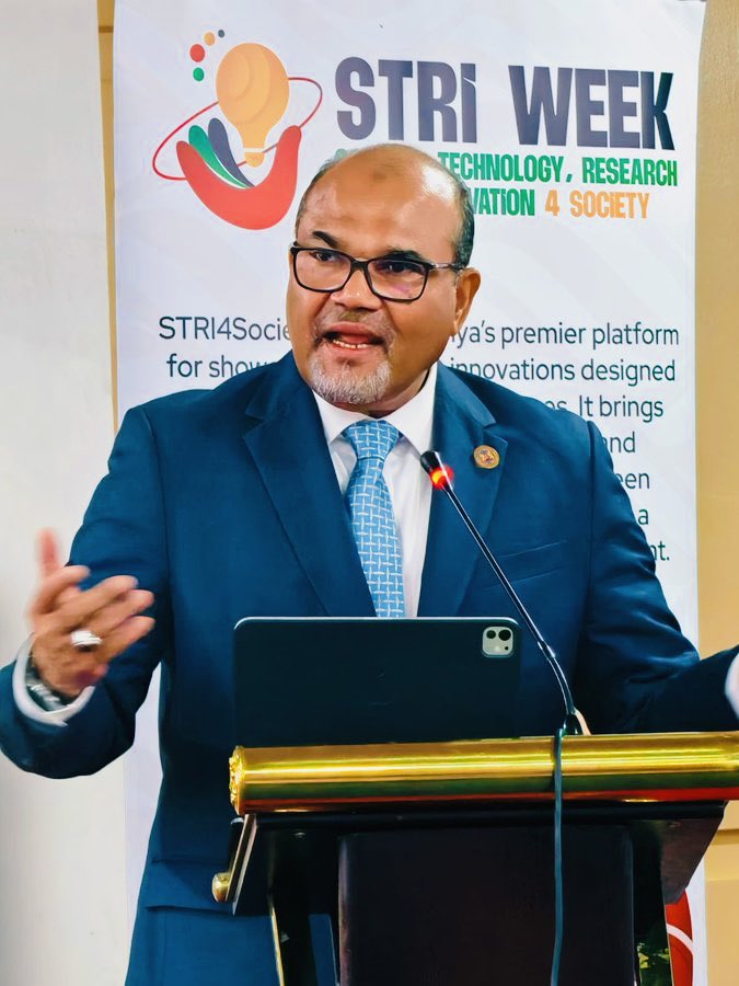 Profshaukat's tweet photo. Today we kick-off #STRI4Society week. It was an honour to give welcoming remarks and indications of what to expect during the week - setting the scene. We had Ireland Ambassador H.E. Caitriona Ingoldsby @IrlAmbKenya delivering her remarks, Italian Ambassador H.E. Vincenzo Del Monaco @ItalyinKenya Keynote address delivered by Prof. Simone Severini @googlecloud. Through research and innovation, we can create industries, generate jobs for our youth, improve public services, strengthen resilience, and position Kenya among globally competitive economies.
I emphasized that socialization of science is critical. Citizens must see science not as something distant or abstract, but as a powerful tool that improves their daily lives.
When research improves agricultural productivity, science feeds families. When innovation improves healthcare, science saves lives. When technology creates jobs, science fights poverty.
When research informs policy, science strengthens governance.
When innovation empowers youth and women, science transforms society.
I thank all sponsors, partners and entire community.
I welcome all. Karibu.
#SRI
#SRTI4Societyweek
#SRTI4Society 
@nacosti @KENIAupdates @nrfkenya @ScienceRI_Kenya