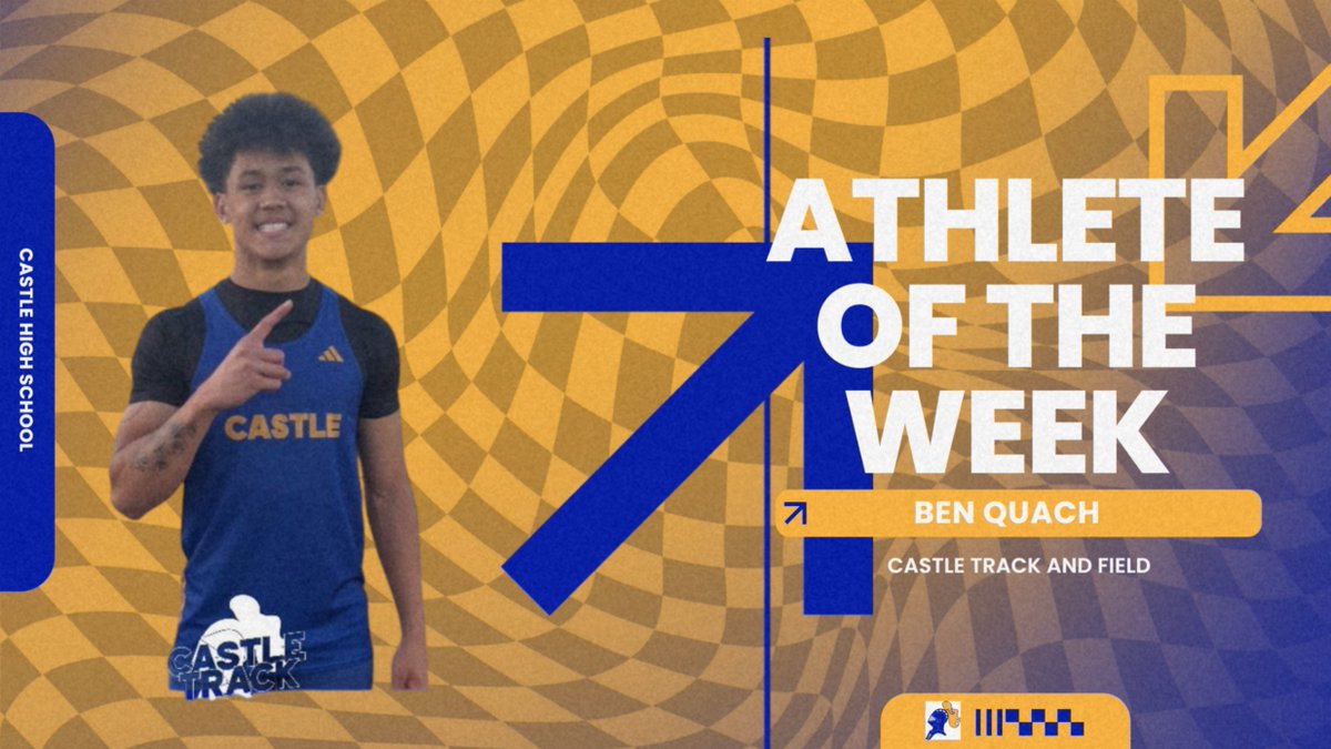 CastleAthletics's tweet photo. Ben Quach is the CHS Athlete of the Week for the 2nd time this spring.  At last week's SIAC meet, he finished 2nd in the 100m, anchored the 1st place 4x400 relay, and won the 200m dash with a new SIAC record time of 21.47.  The previous record of 21.49 had stood since 2017. https://t.co/1yaSr05CMU