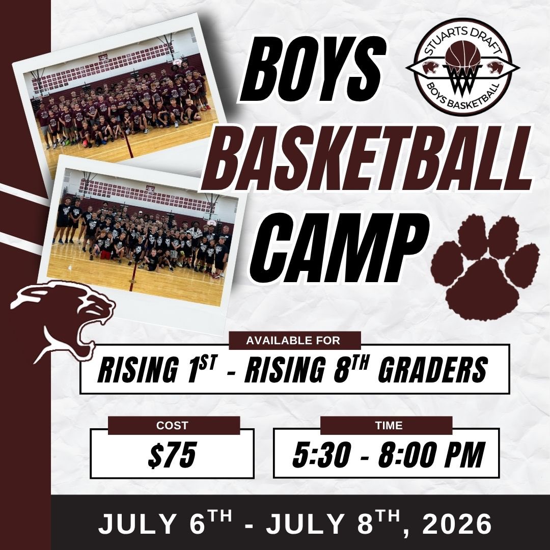 DRAFTBBALL's tweet photo. Don’t forget to sign up for our 2026 Boys Basketball camp! We look forward to seeing everyone again this summer!
Registration link: https://t.co/UNDjyOuaqI
#DraftBball #GoCougars #TheDraftWay https://t.co/DDnUQaNoWz