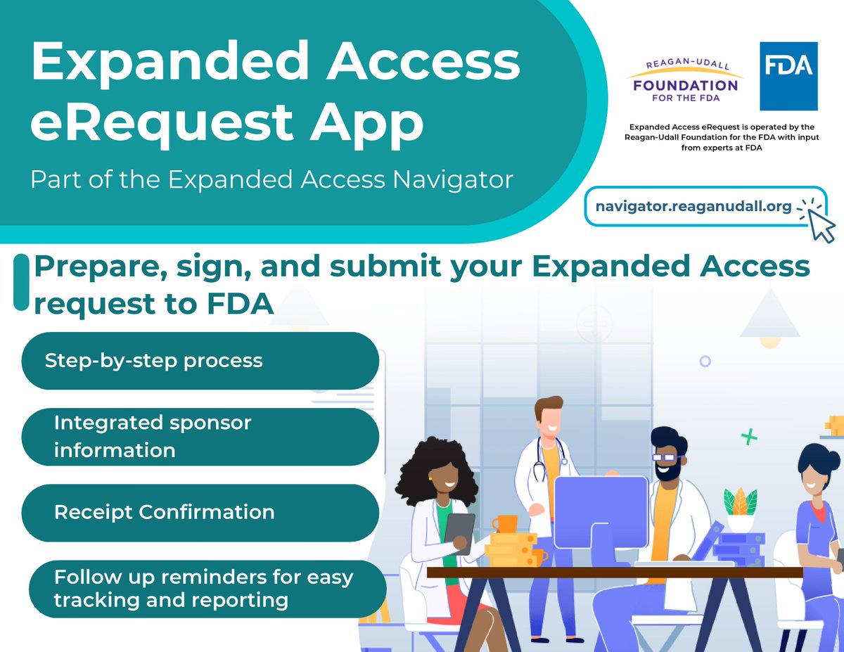 reaganudall's tweet photo. Learn more about the #ExpandedAccess Navigator and eRequest app — the Foundation’s programs to help patients access investigational drugs — to see if Expanded Access may be an option for you or a loved one: https://t.co/VSMKQretPG
#Physician #Healthcare https://t.co/UXahuC0odV