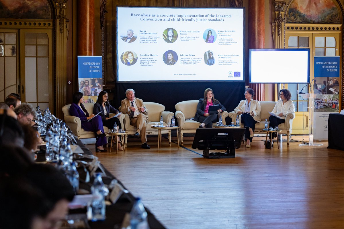 NSCentre's tweet photo. The #NorthSouthDialogues involve participants in an exchange about the Barnahus model, supporting child-friendly justice &amp; the implementation of the Lanzarote Convention in Europe and beyond. 
#ChildProtection
#CoE4Children
🔗https://t.co/MxUuk57A66 https://t.co/gjnCu5nl1L