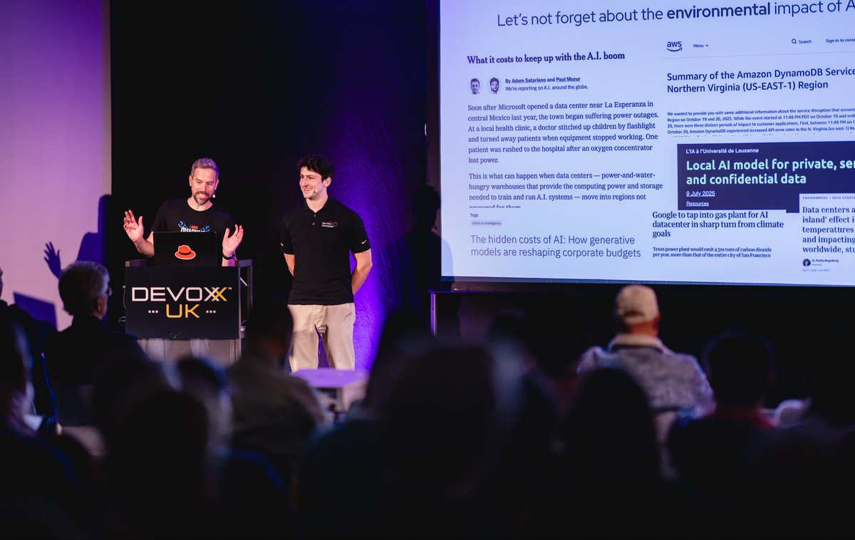 cedricclyburn's tweet photo. This year @DevoxxUK we asked a simple question: can we use local models as AI code assistants? 🤔

The answer? Yes… and no! You should definitely check out the recording though and see what worked (like MCP, Skills.MD, and more) as well as what to know about local LLMs for devs :)

🎥 https://t.co/Xc2Uj0UpVj