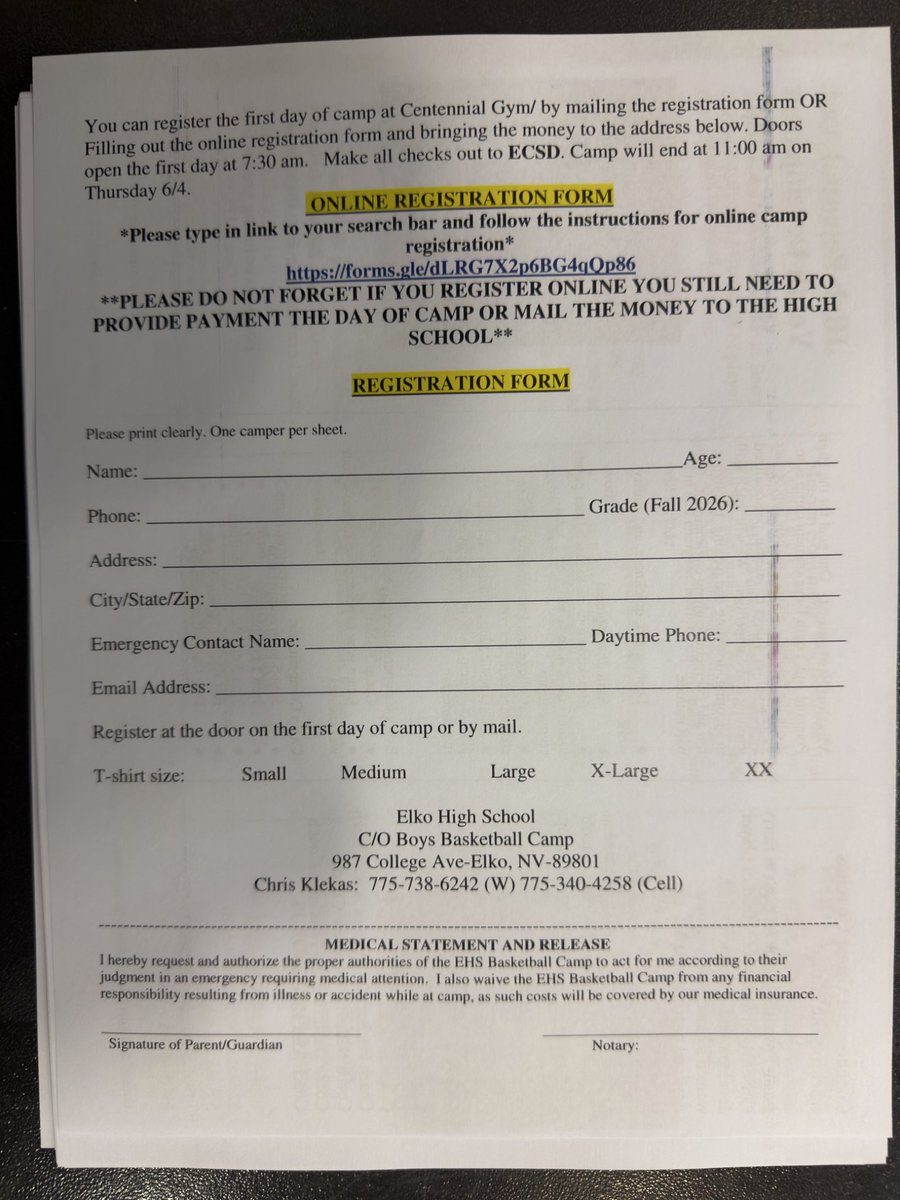 ElkoBBall's tweet photo. Our annual skills camp is coming up! June 1st-4th at EHS! Open to everyone everywhere! Come get better and learn drills before summer break. 
Grades 6th-12th. https://t.co/Ywo3X9TyQs