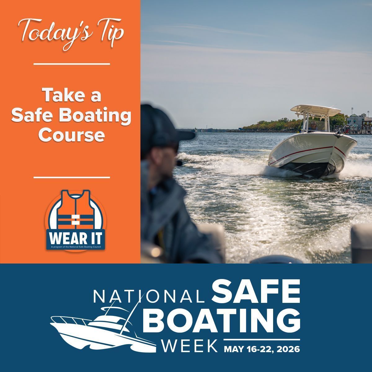 NASBLA's tweet photo. Take a boating safety course. As a boat owner or operator, you are responsible for your safety and the safety of your passengers. Safety starts with YOU! #safeboating #nationalsafeboatingweek

@BoatingCampaign https://t.co/SLJ4Of6ZZi
