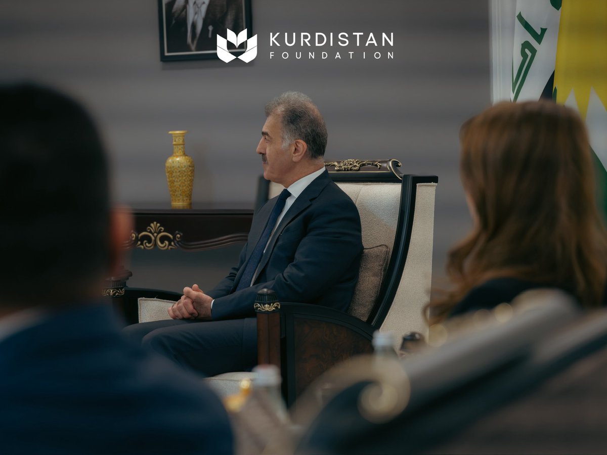 KrdFoundation's tweet photo. A delegation from the Kurdistan Foundation, led by Dr. Yara Barzinji, Director of the Foundation, visited the @KRG_DFR today, where they were received by @SafeenDizayee, Head of DFR.

The meeting focused on issues of mutual interest and explored avenues for enhancing cooperation between both sides. 

Mr. Dizayee reiterated his support for the Kurdistan Foundation’s initiatives in advancing youth empowerment, education, and climate change-related efforts in Kurdistan and beyond.