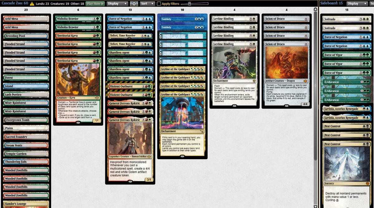 DackFayden07's tweet photo. Hate unecessary boost to Living End and can`t ever understand reasoning behind Outburst unban, truly terrible decision making imo, but i guess i`m more excited to play Cascade aka. Rokiric Zoo again and try out Jitte brews! 😍😍😍 https://t.co/rv6pjhVZan
