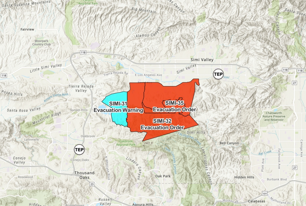 NWSLosAngeles's tweet photo. #SandyFire rapidly growing near Simi Valley.  Obey any advice and orders from local officials.

Current Evacuations:
 https://t.co/u3KQ4nK0Be 

Current Weather Conditions:
https://t.co/clQqZ3SyEO

Current Weather Forecast:
https://t.co/F29ef359Td https://t.co/z7AmNbgC3w