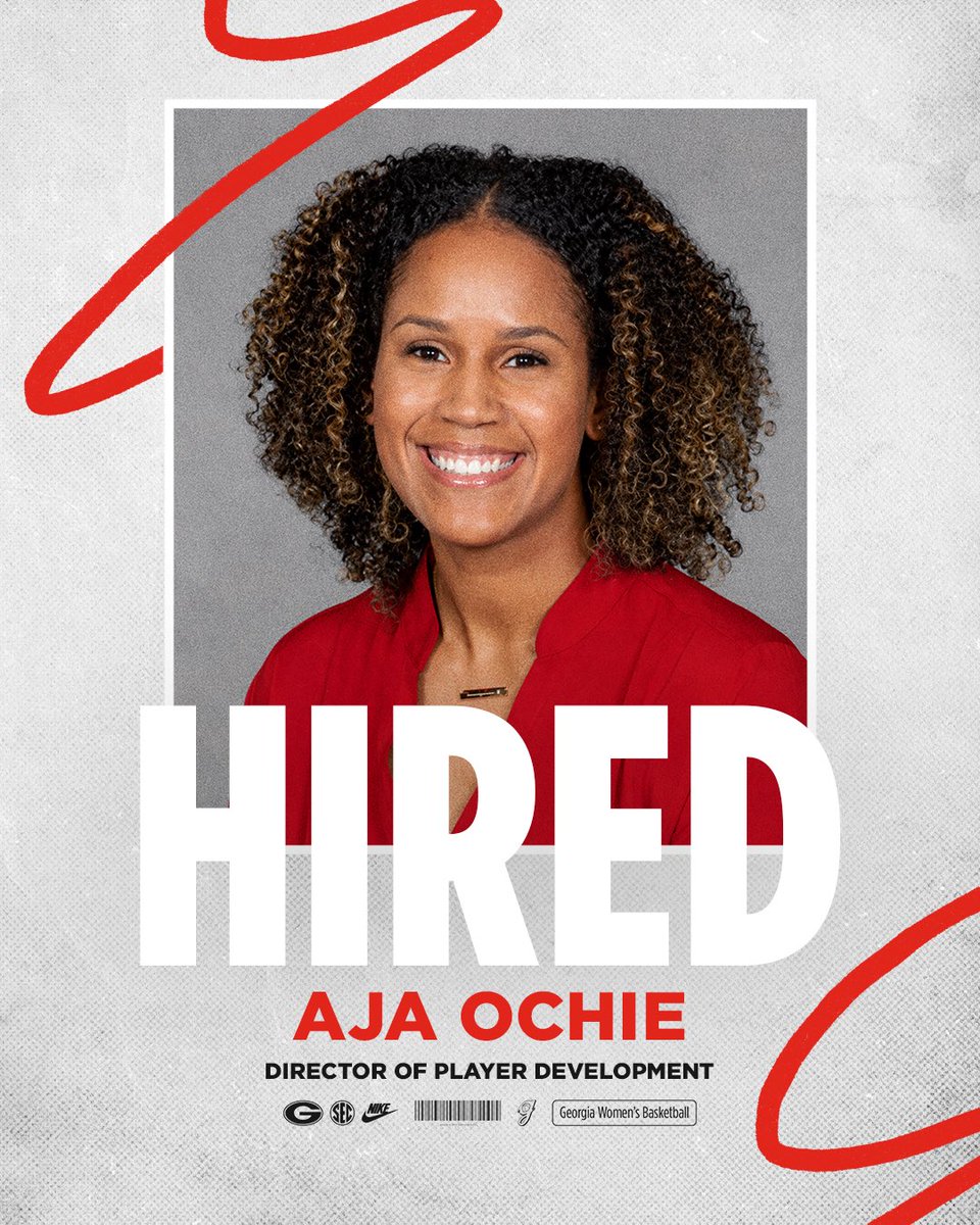 UGA_WBB's tweet photo. Welcome to Athens, @Coachajaoch ‼️

Aja Ochie has been named Director of Player Development!

#GoDawgs https://t.co/LaAUs5vtyU