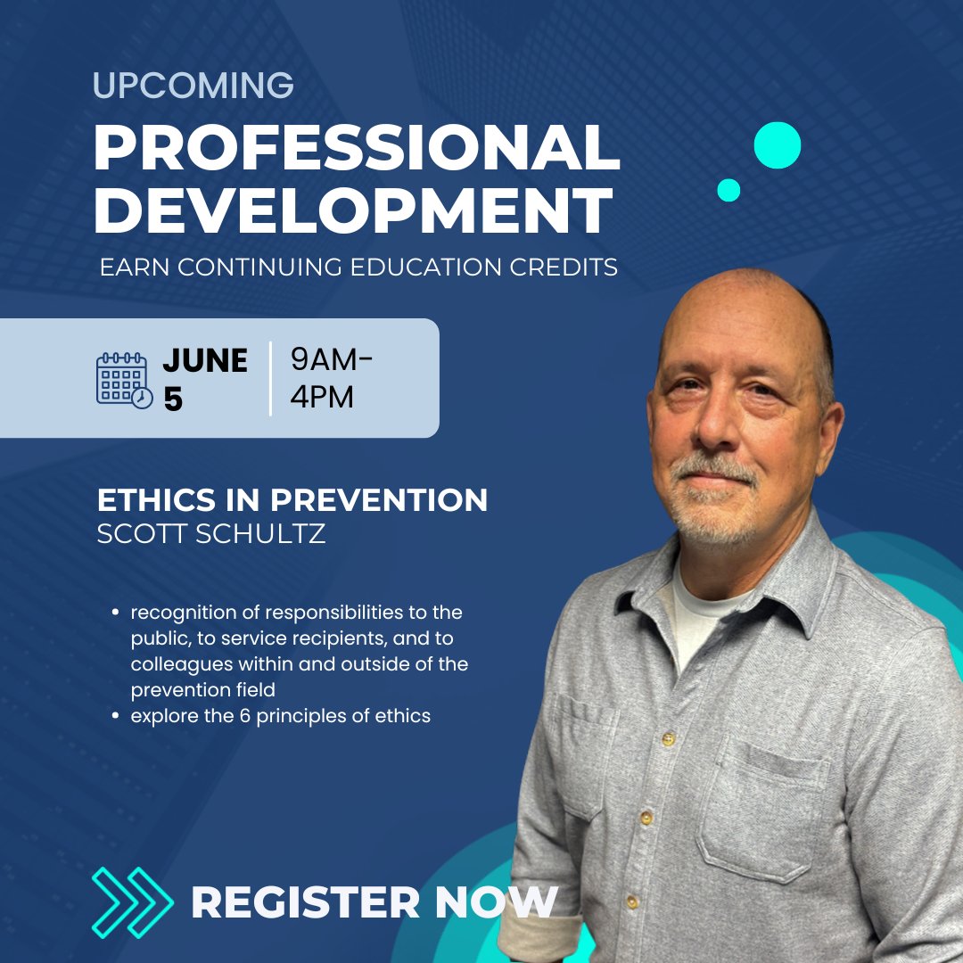 firstcallkc's tweet photo. Earn CEU's!
Ethics In Prevention
When: June 5 , 9:00am - 12:00pm 
Location: First Call https://t.co/vrvuYAnjT4