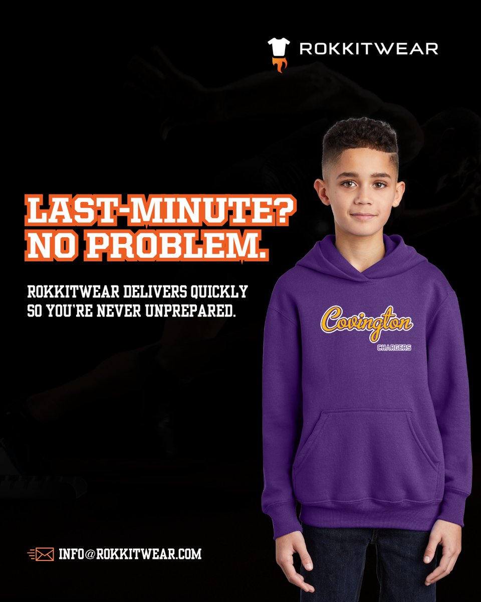 Rokkitwear's tweet photo. Need spirit wear fast? Rokkitwear has you covered. ⚡ We help schools, teams, and organizations get high-quality apparel quickly so no one misses out on showing their pride. Let's make your next apparel order simple and stress-free. 📩 Email info@rokkitwear.com to get started today! #Rokkitwear #FastTurnaround #SpiritWear #SchoolSpirit #CustomHoodies #TeamGear #SchoolPride #CustomApparel #YouthSports #FanWear #TeamSpirit #SchoolCommunity